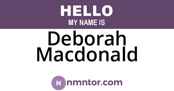 Deborah Macdonald