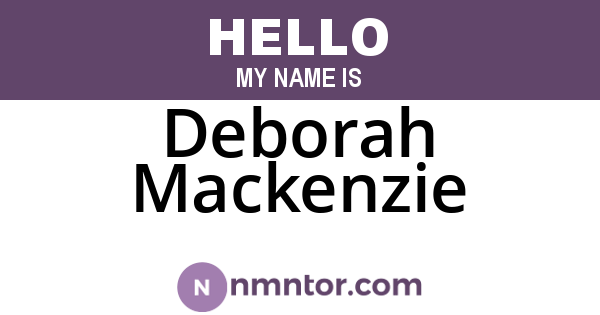 Deborah Mackenzie