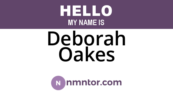 Deborah Oakes