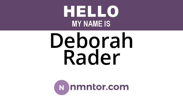 Deborah Rader