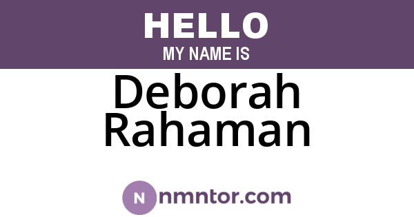 Deborah Rahaman