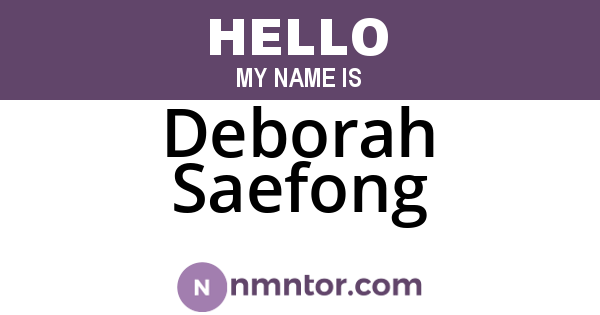 Deborah Saefong