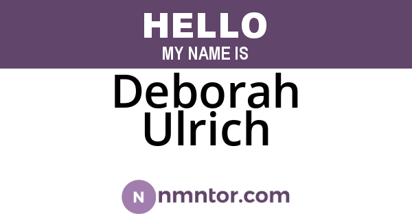 Deborah Ulrich