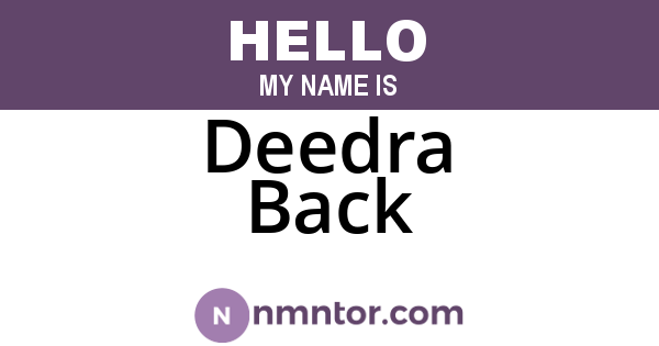 Deedra Back