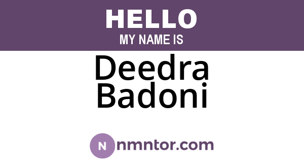 Deedra Badoni