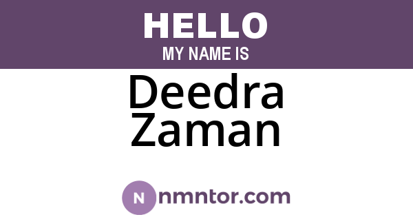 Deedra Zaman