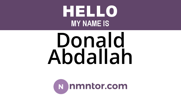Donald Abdallah