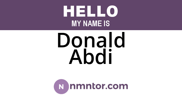 Donald Abdi