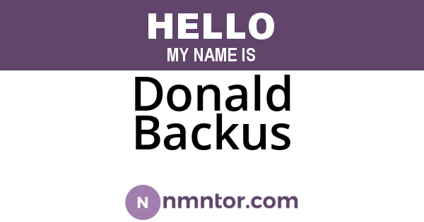 Donald Backus