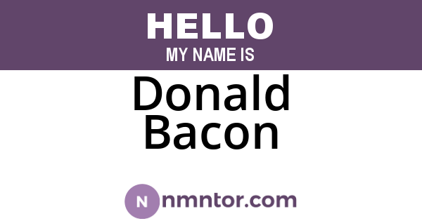 Donald Bacon