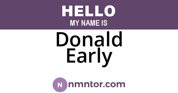 Donald Early