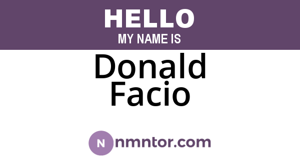 Donald Facio