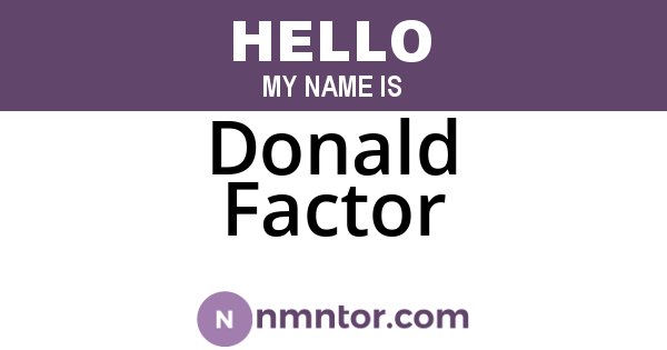 Donald Factor