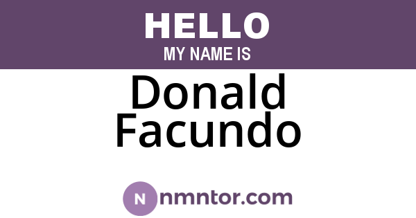 Donald Facundo