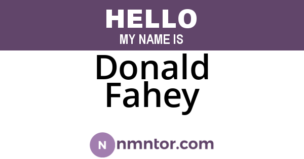 Donald Fahey