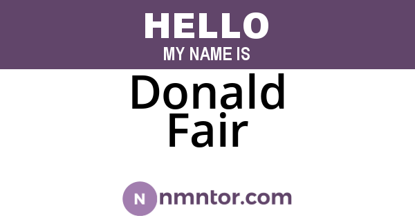 Donald Fair