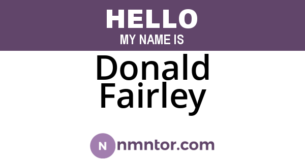 Donald Fairley