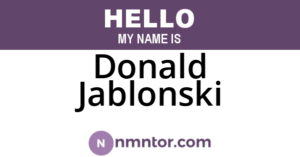 Donald Jablonski