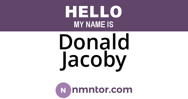 Donald Jacoby