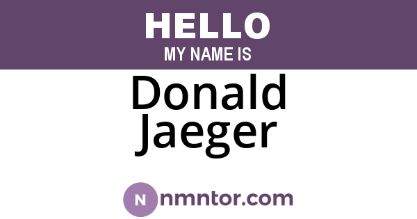 Donald Jaeger