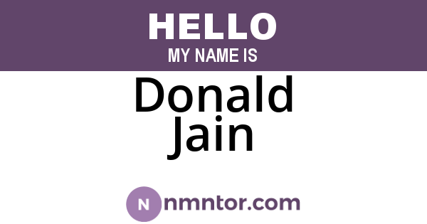 Donald Jain