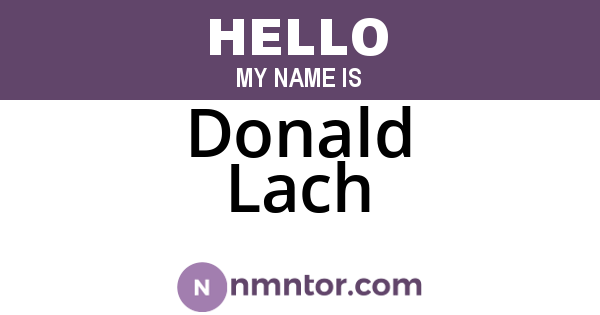 Donald Lach