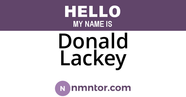 Donald Lackey