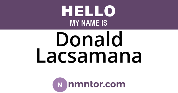 Donald Lacsamana