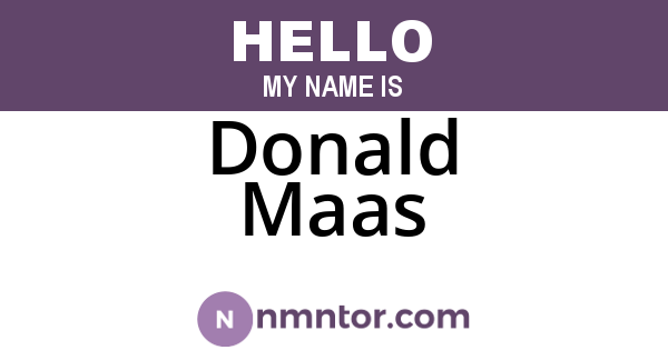 Donald Maas
