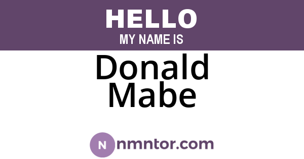 Donald Mabe