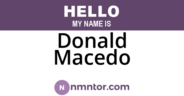 Donald Macedo