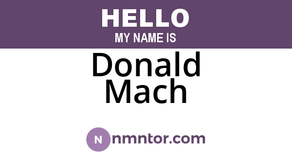 Donald Mach