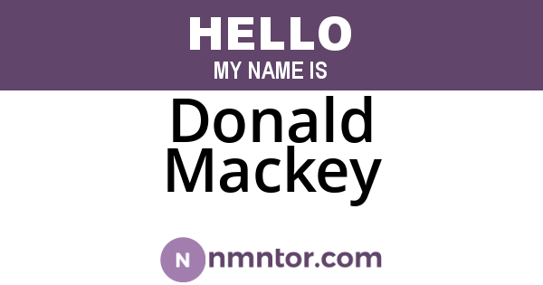 Donald Mackey