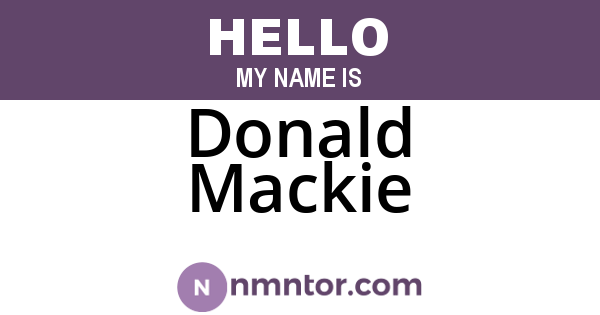 Donald Mackie