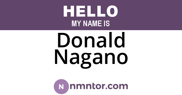 Donald Nagano