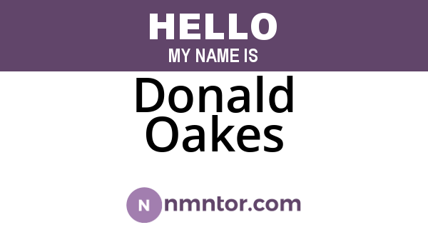 Donald Oakes