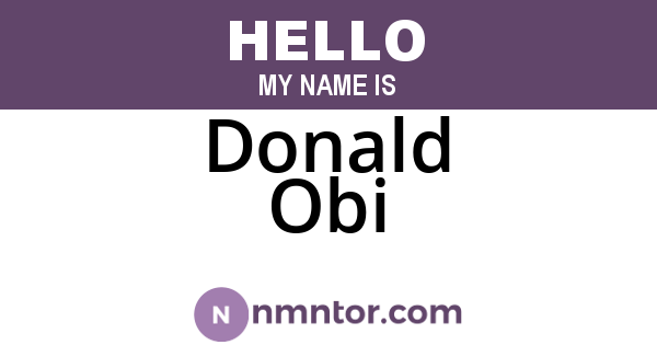 Donald Obi