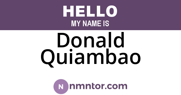 Donald Quiambao