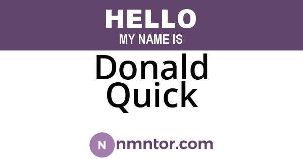 Donald Quick