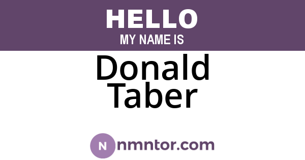 Donald Taber
