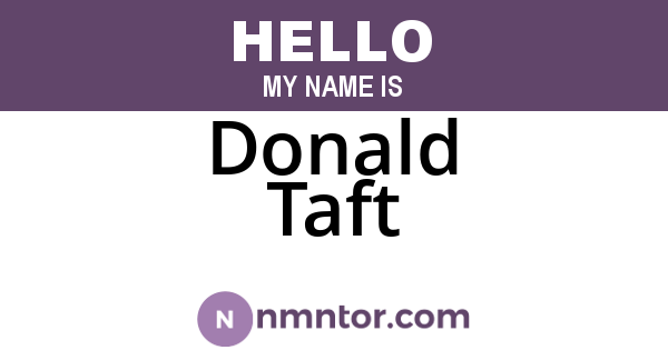 Donald Taft