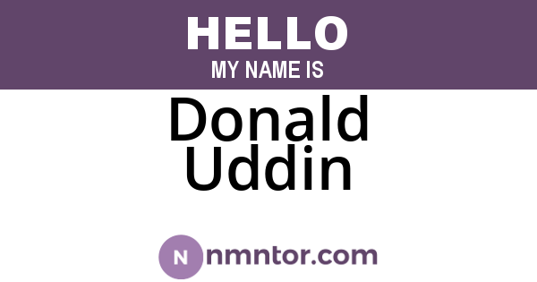 Donald Uddin
