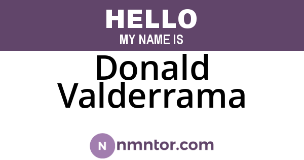 Donald Valderrama