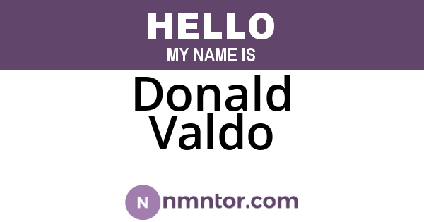 Donald Valdo