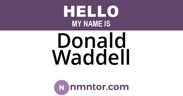 Donald Waddell