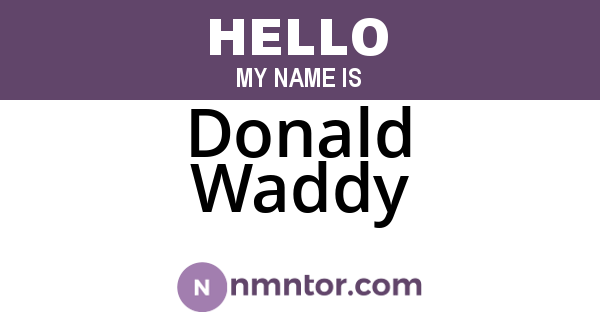 Donald Waddy