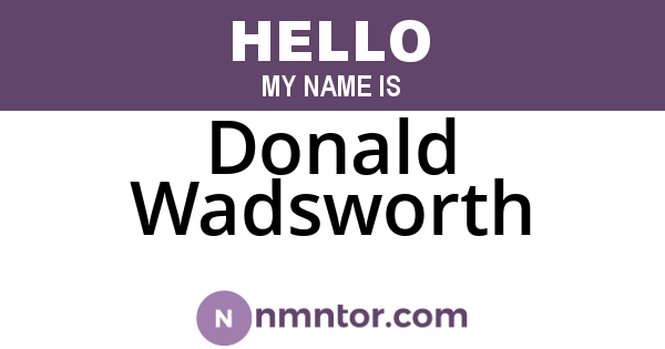 Donald Wadsworth