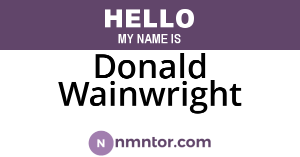 Donald Wainwright
