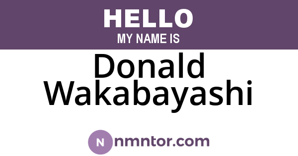 Donald Wakabayashi