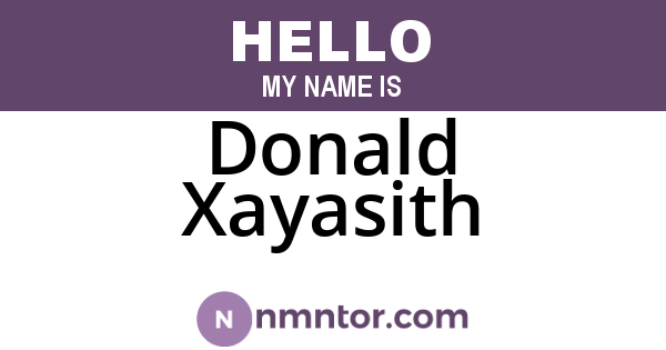 Donald Xayasith